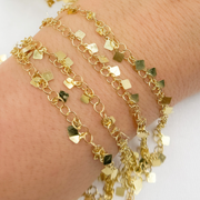 Gold Plated Sterling Silver Dangle Square Chain